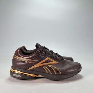 Reebok EasyTone Smooth Fit Brown Gold Walking Sneakers Women's Size 9